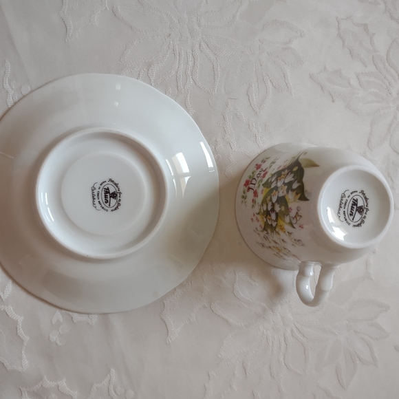 Vintage Carlsbad Boheme Thun Czech fine porcelain cup + saucer floral painted - Picture 8 of 10